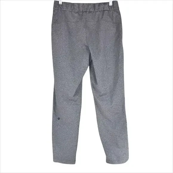 LULULEMON On The Fly *27" Drawstring Cropped Pant Heathered Black (Gray) Size 6 - Picture 7 of 9